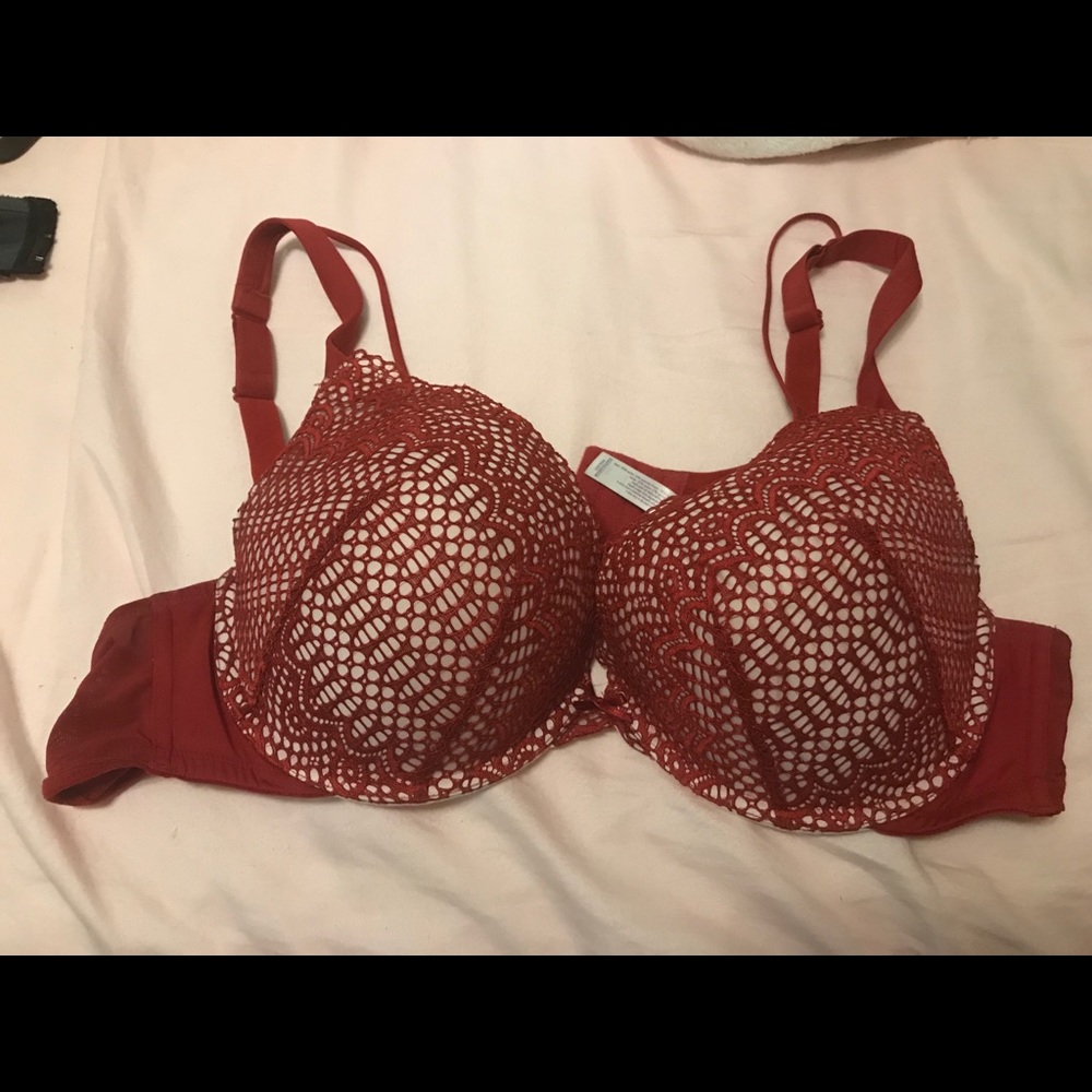 Red Lace Cacique Bra-Barely worn.